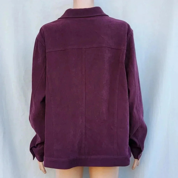 Casual Corner Annex Women's Light Jacket 16W Brown Birgundy Outdoor Zip up - Picture 6 of 11